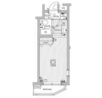 東京都品川区西品川２丁目 賃貸マンション 1K