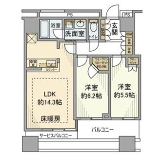 東京都港区芝１丁目 賃貸マンション 2LDK